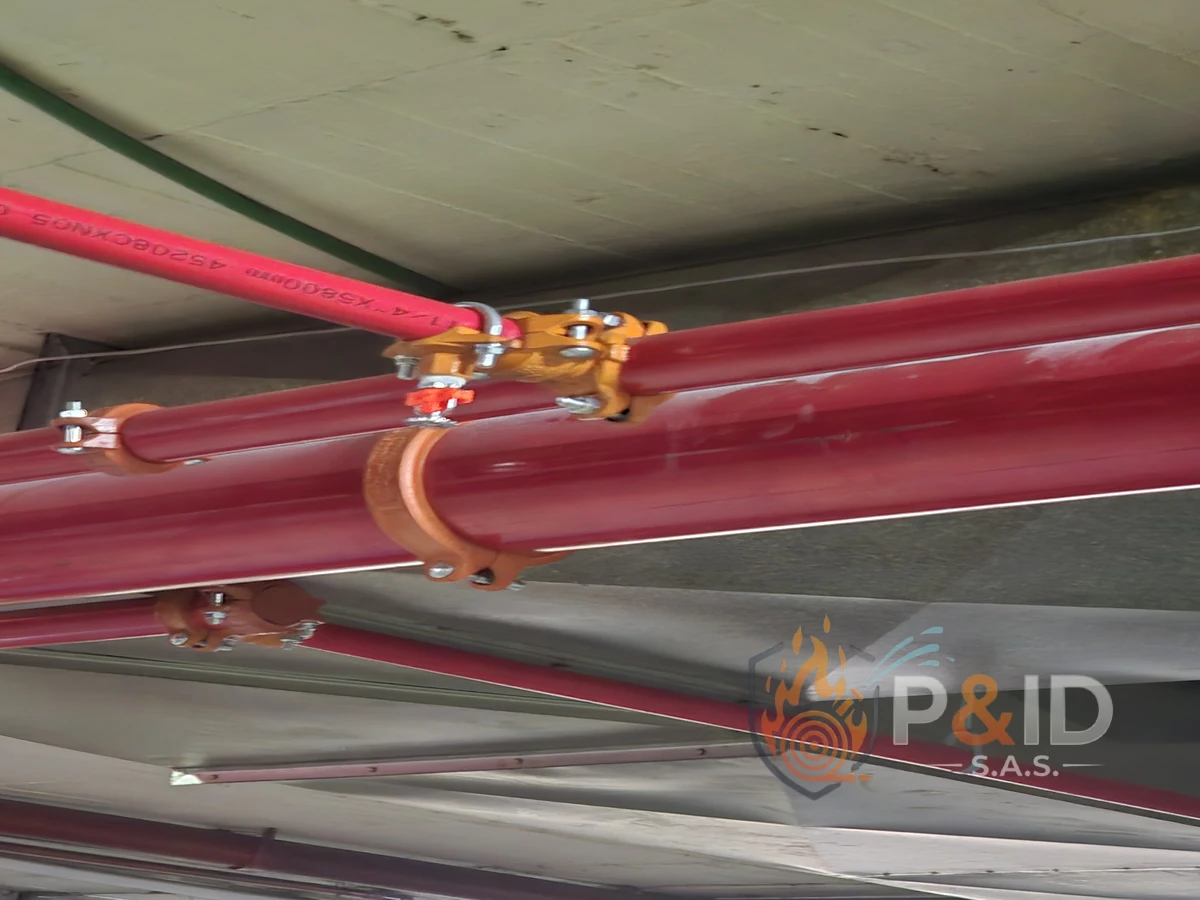 Red de rociadores contra incendio instalada en C.C. Renovación 2000